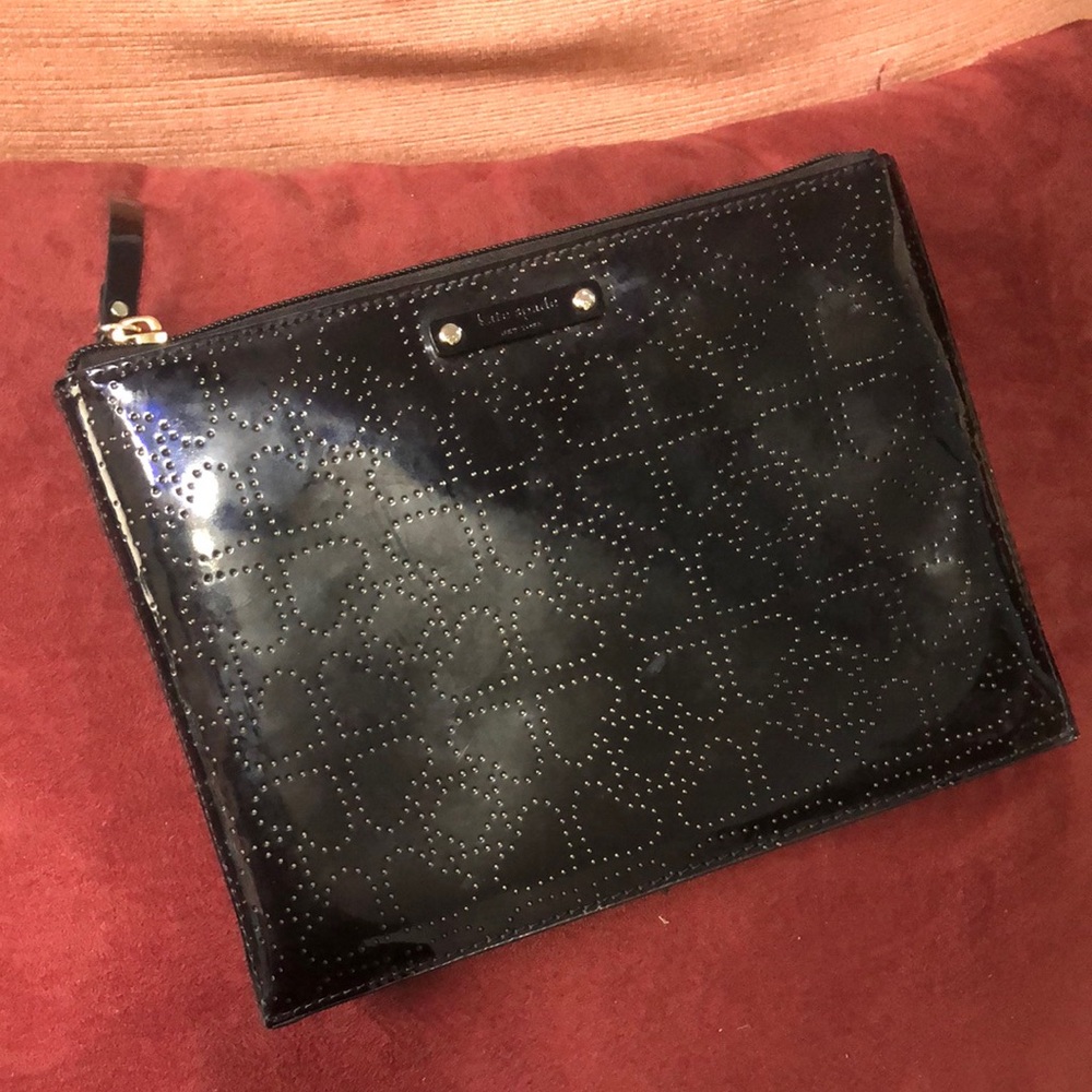 Kate Spade Black Heart-Patterned Clutch